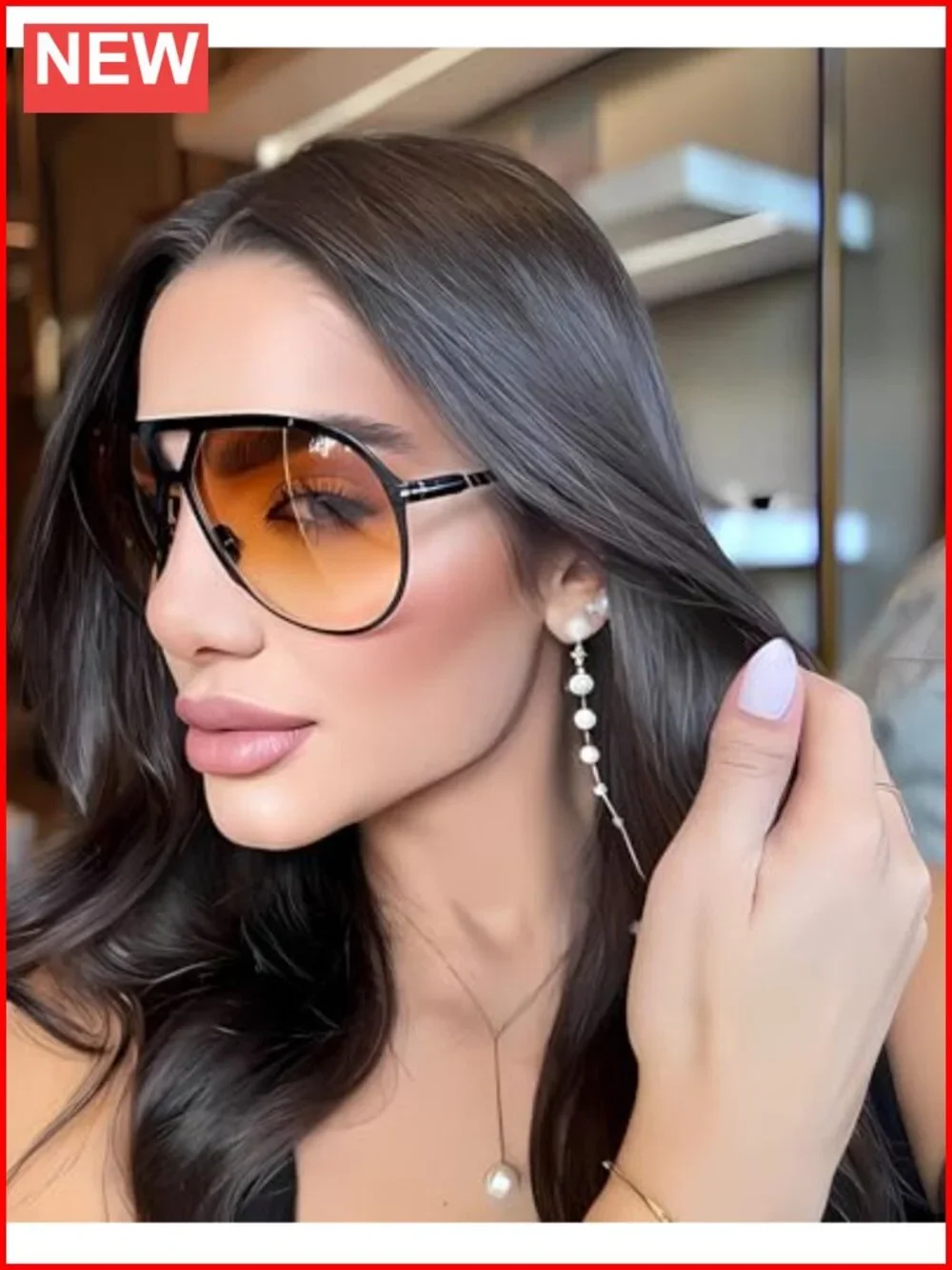 Retro Square Aviator Sunglasses - UV Protection, Lightweight, 5.11in Frame